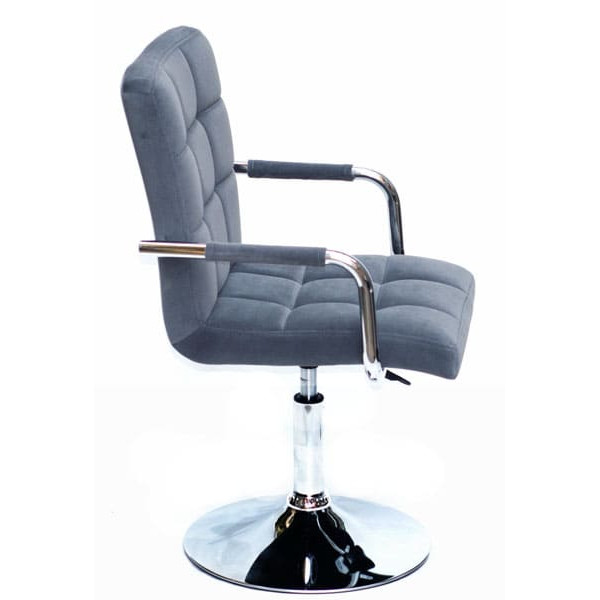 Стілець Onder Mebli Augusto-Arm CH-BASE Сірий B-1004 Оксамит-3