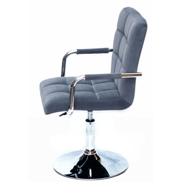 Стілець Onder Mebli Augusto-Arm CH-BASE Сірий B-1004 Оксамит-2