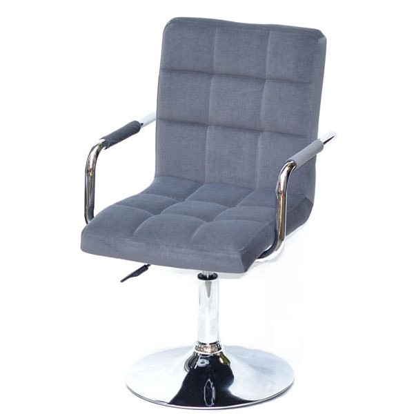 Стілець Onder Mebli Augusto-Arm CH-BASE Сірий B-1004 Оксамит-1