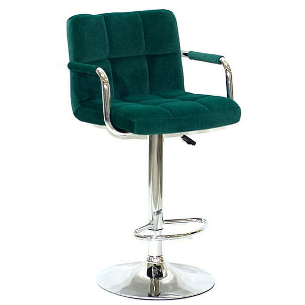Барный стул Onder Mebli Arno-Arm BAR CH-BASE Зеленый B-1003 Бархат-0