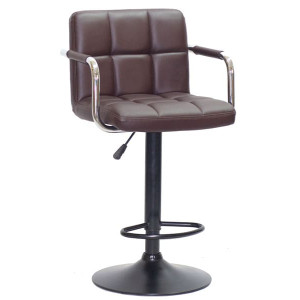 Барний стілець Onder Mebli Arno-Arm BAR BK-BASE Темно-коричневий 1015 Екошкіра