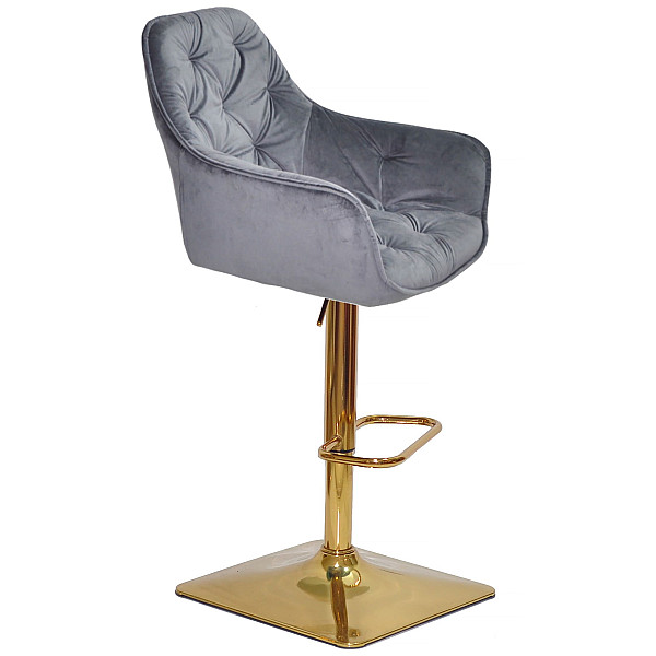 Барный стул Onder Mebli CHERRY BAR 4-GD-BASE Серый OR-852 Бархат-1