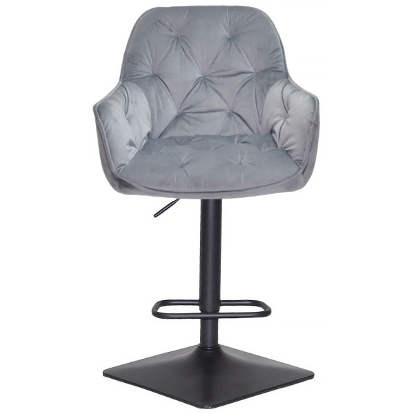 Барний стілець Onder Mebli CHERRY BAR 4-BK-BASE Сірий PH-601 Оксамит-1