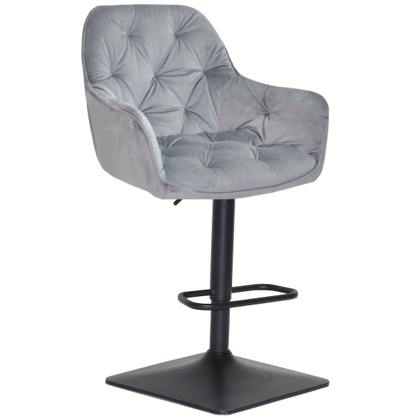 Барний стілець Onder Mebli CHERRY BAR 4-BK-BASE Сірий PH-601 Оксамит-0