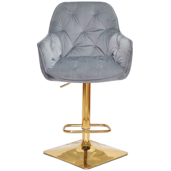 Барный стул Onder Mebli CHERRY BAR 4-GD-BASE Серый PH-601 Бархат-1