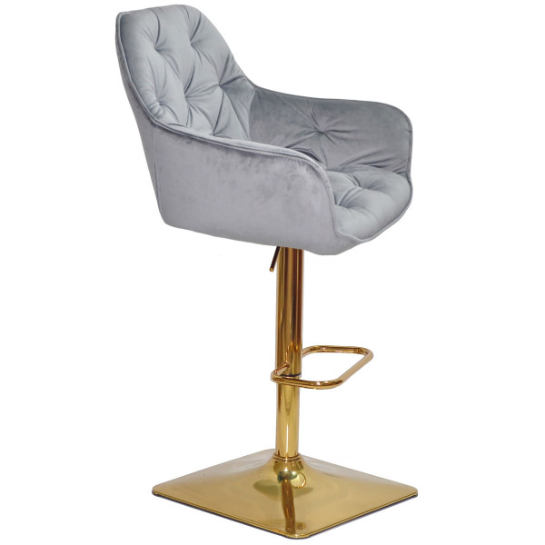 Барный стул Onder Mebli CHERRY BAR 4-GD-BASE Серый PH-601 Бархат-2