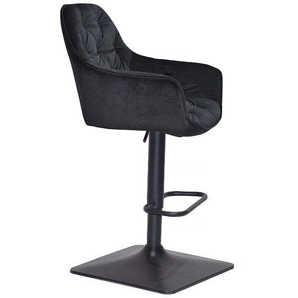 Барний стілець Onder Mebli CHERRY BAR 4-BK-BASE Чорний OR-854 Оксамит-1