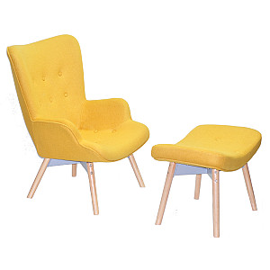 Крісло з пуфом Onder Mebli REGENT Жовтий W-4 Тканина