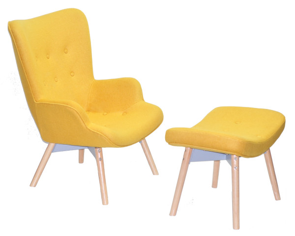 Крісло з пуфом Onder Mebli REGENT Жовтий W-4 Тканина-0