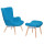 Кресло с пуфом Onder Mebli REGENT Синий W-20 Ткань