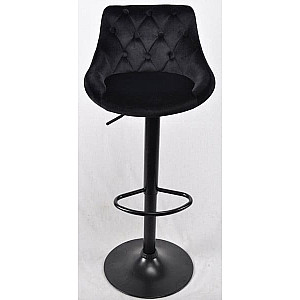 Барний стілець Onder Mebli FORO+BUTTON BAR BK-BASE Чорний B-1011 Оксамит
