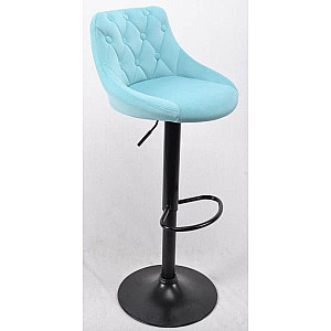 Барний стілець Onder Mebli FORO+BUTTON BAR BK-BASE Блакитний B-1019 Оксамит