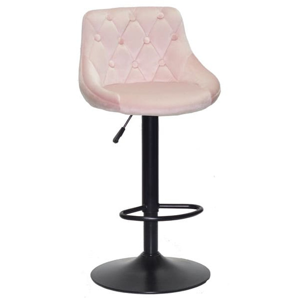 Барный стул Onder Mebli FORO+BUTTON BAR BK-BASE Розовый B-1021 Бархат-0