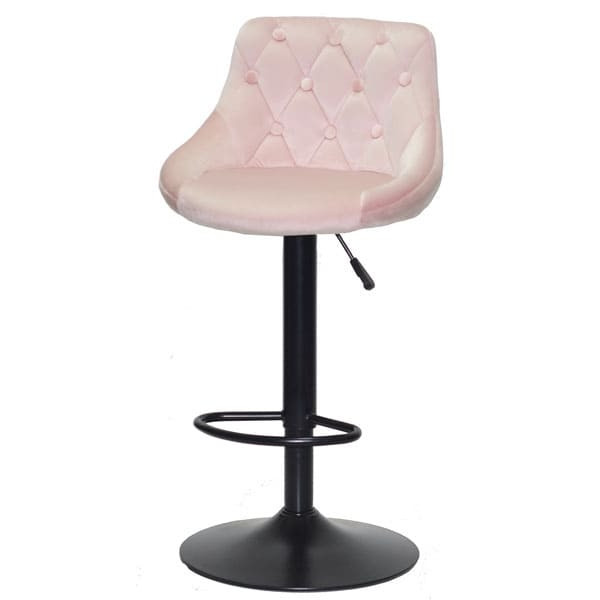 Барный стул Onder Mebli FORO+BUTTON BAR BK-BASE Розовый B-1021 Бархат-1