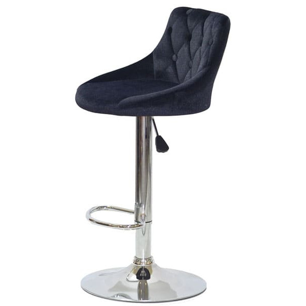 Барний стілець Onder Mebli FORO+BUTTON BAR CH-BASE Чорний B-1011 Оксамит-2