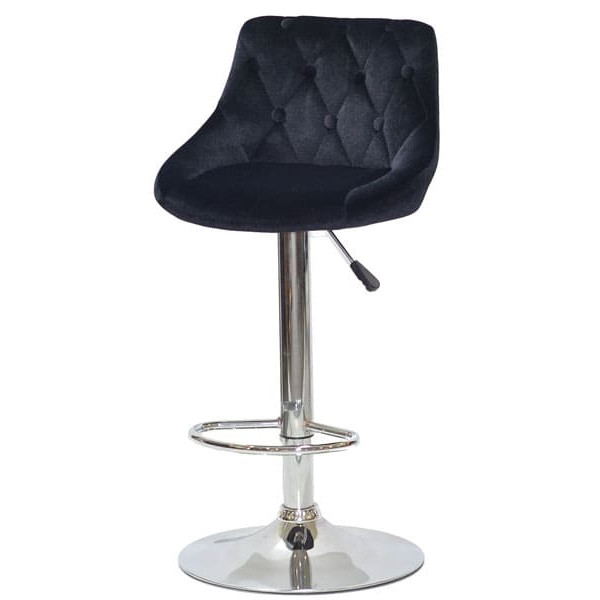 Барний стілець Onder Mebli FORO+BUTTON BAR CH-BASE Чорний B-1011 Оксамит-1