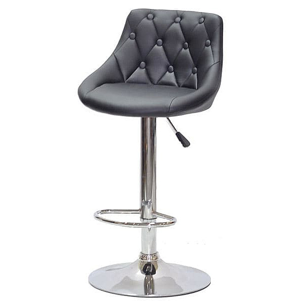Барний стілець Onder Mebli FORO+BUTTON BAR CH-BASE Чорний Екошкіра-1