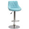 Барний стілець Onder Mebli FORO+BUTTON BAR CH-BASE Блакитний B-1019 Оксамит-0-thumb
