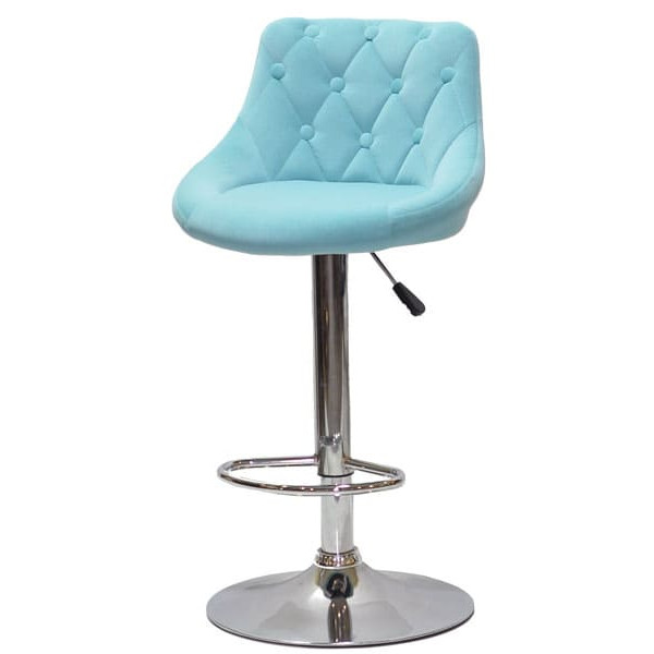 Барний стілець Onder Mebli FORO+BUTTON BAR CH-BASE Блакитний B-1019 Оксамит-1