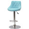 Барний стілець Onder Mebli FORO+BUTTON BAR CH-BASE Блакитний B-1019 Оксамит-1-thumb