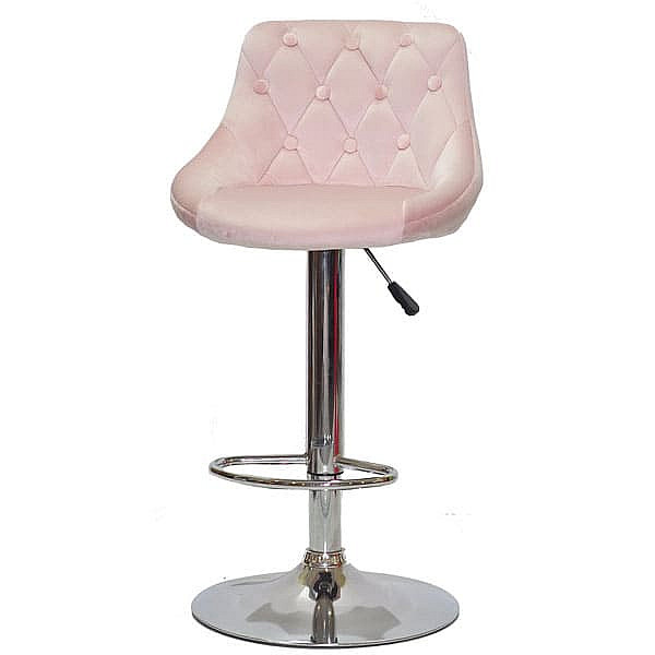 Барный стул Onder Mebli FORO+BUTTON BAR CH-BASE Розовый B-1021 Бархат-1