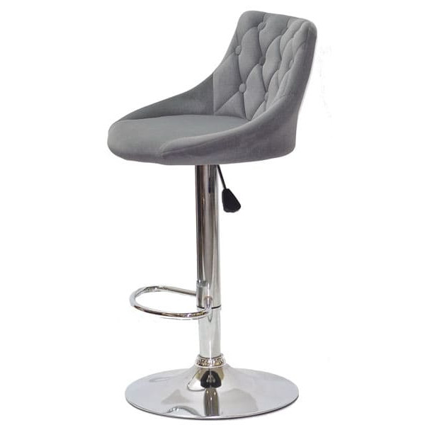 Барный стул Onder Mebli FORO+BUTTON BAR CH-BASE Серый B-1004 Бархат-3