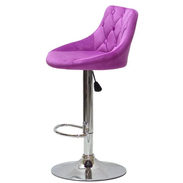 Барний стілець Onder Mebli FORO+BUTTON BAR CH-BASE Бузок B-1022 Оксамит-2