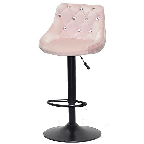 Барний стілець Onder Mebli FORO+SV BAR BK-BASE Рожевий B-1021 Оксамит-1