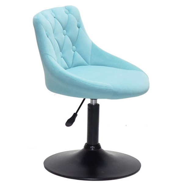 Стілець Onder Mebli FORO+BUTTON BK-BASE Блакитний B-1019 Оксамит-2