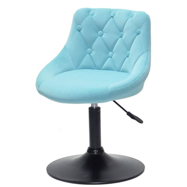 Стілець Onder Mebli FORO+BUTTON BK-BASE Блакитний B-1019 Оксамит-1