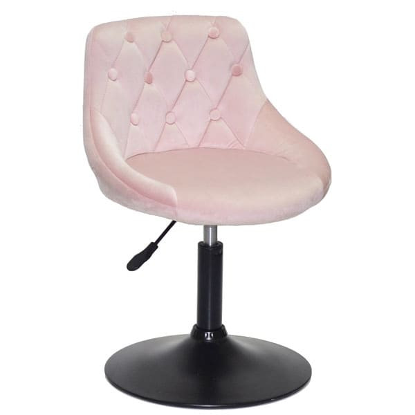 Стілець Onder Mebli FORO+BUTTON BK-BASE Рожевий B-1021 Оксамит-0