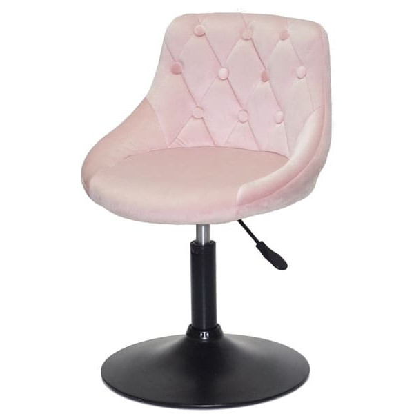 Стілець Onder Mebli FORO+BUTTON BK-BASE Рожевий B-1021 Оксамит-1