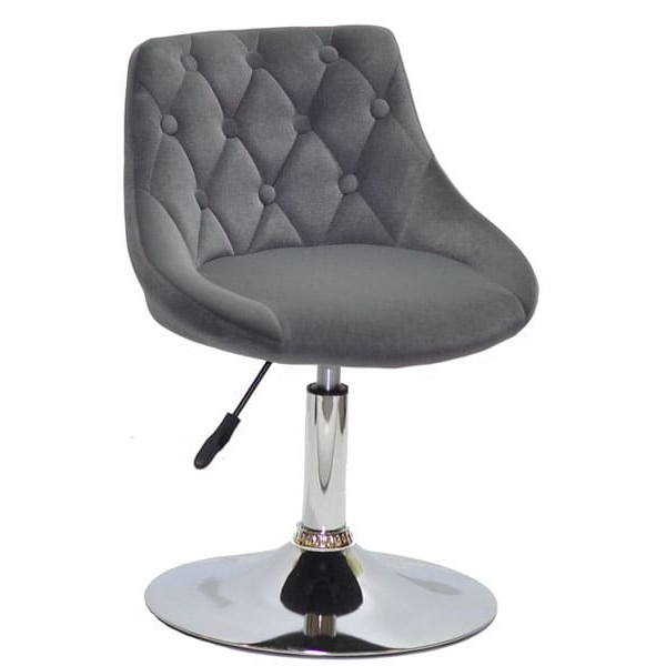 Стул Onder Mebli FORO+BUTTON CH-BASE Серый B-1004 Бархат-0