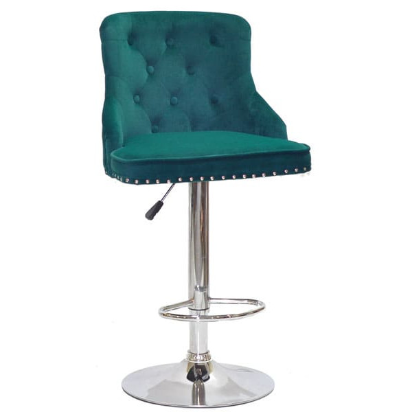 Барний стілець Onder Mebli OLIMP BAR CH-BASE Зелений B-1003 Оксамит-0