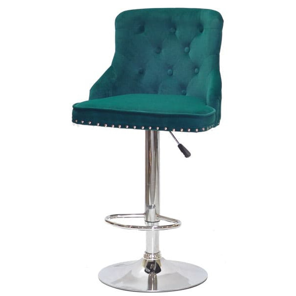 Барний стілець Onder Mebli OLIMP BAR CH-BASE Зелений B-1003 Оксамит-1
