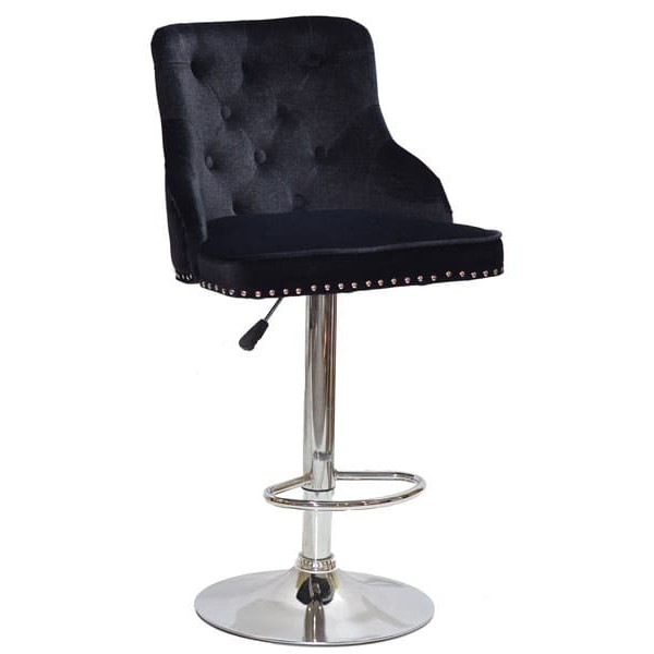 Барний стілець Onder Mebli OLIMP BAR CH-BASE Чорний B-1011 Оксамит-0