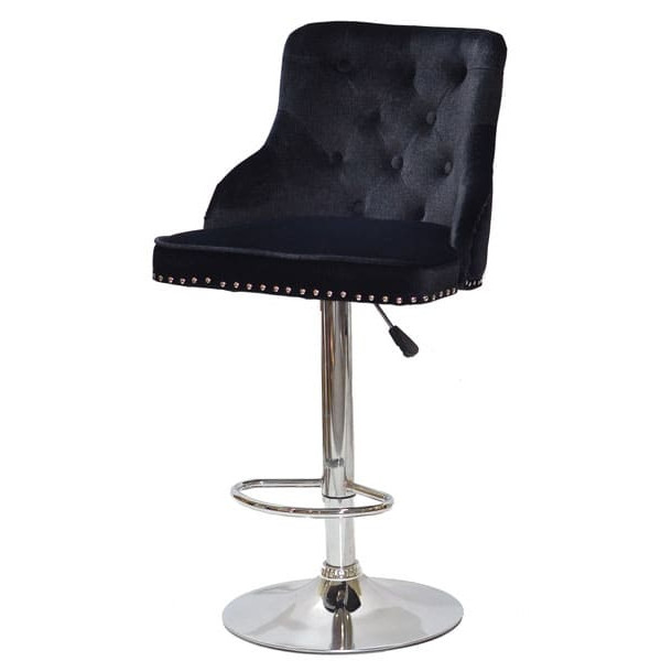 Барний стілець Onder Mebli OLIMP BAR CH-BASE Чорний B-1011 Оксамит-1