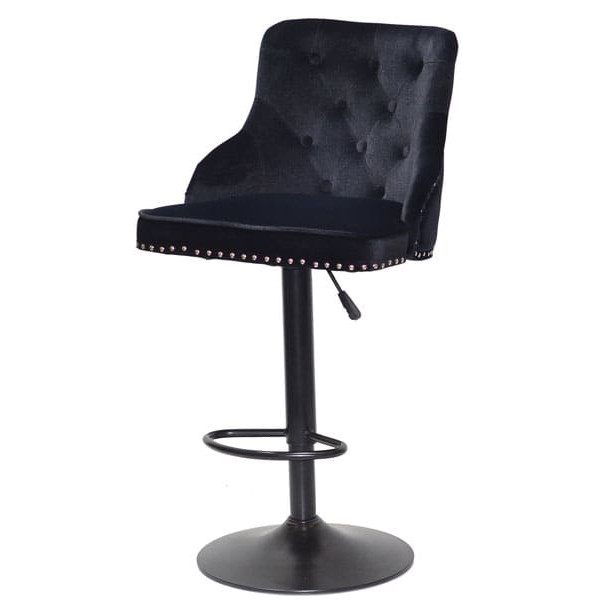 Барний стілець Onder Mebli OLIMP BAR BK-BASE Чорний B-1011 Оксамит-1