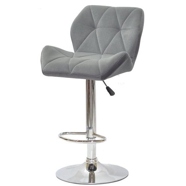 Барний стілець Onder Mebli PARIS BAR CH-BASE Сірий B-1004 Оксамит-1