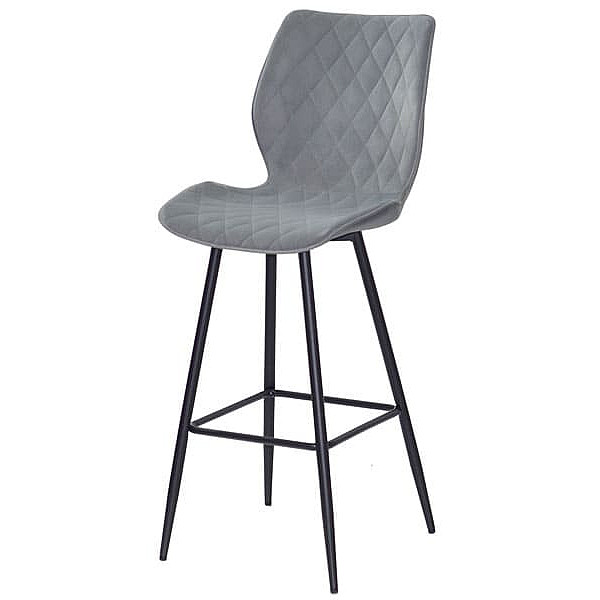 Барний стілець Onder Mebli Toni BAR 75-ML Сірий B-1004 Оксамит-1