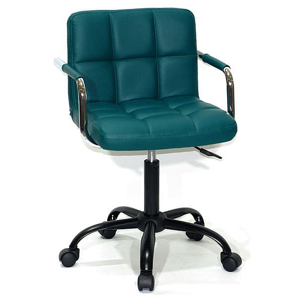 Стул Onder Mebli Arno-Arm BK-Office Зеленый 1002 Экокожа-0