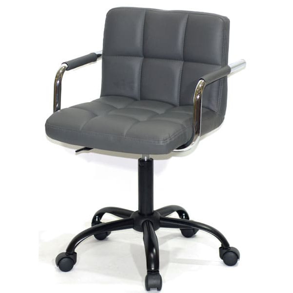 Стул Onder Mebli Arno-Arm BK-Office Серый 1001 Экокожа-1