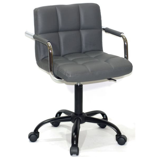 Стул Onder Mebli Arno-Arm BK-Office Серый 1001 Экокожа-0