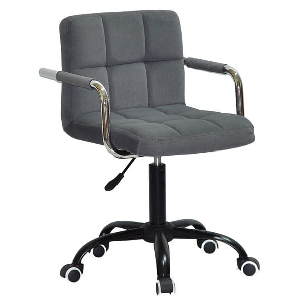 Стул Onder Mebli Arno-Arm BK-Office Серый B-1004 Бархат-0
