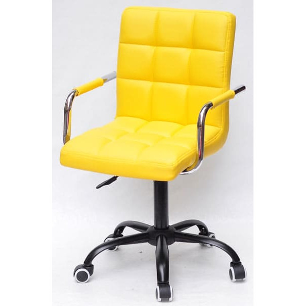 Стул Onder Mebli Augusto-Arm BK-Office Желтый 1006 Экокожа-1