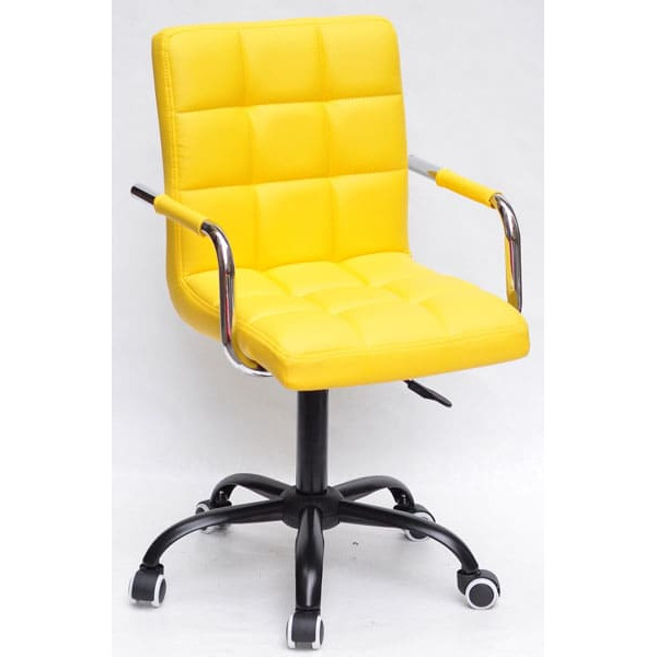Стул Onder Mebli Augusto-Arm BK-Office Желтый 1006 Экокожа-0