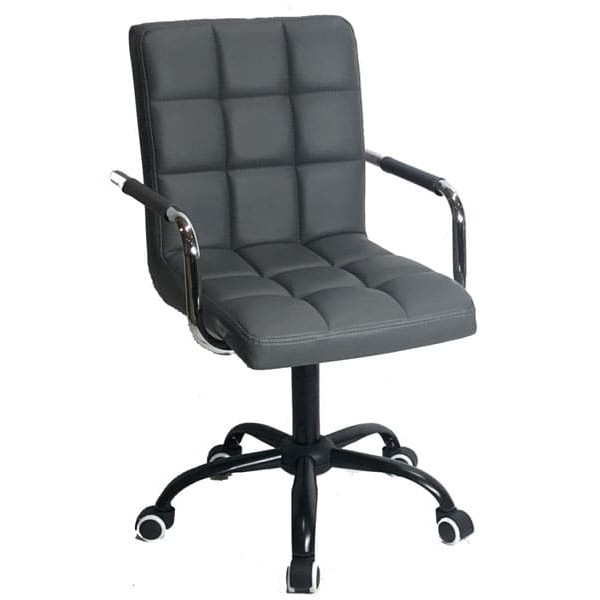 Стул Onder Mebli Augusto-Arm BK-Office Серый 1001 Экокожа-0