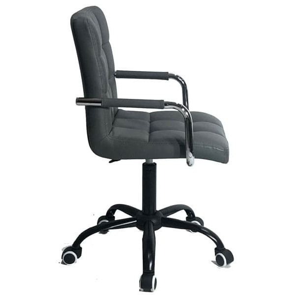 Стул Onder Mebli Augusto-Arm BK-Office Серый 1001 Экокожа-2