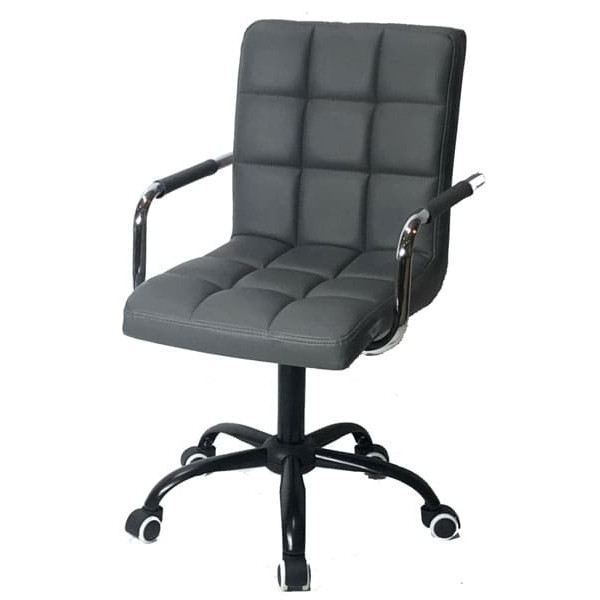 Стул Onder Mebli Augusto-Arm BK-Office Серый 1001 Экокожа-1