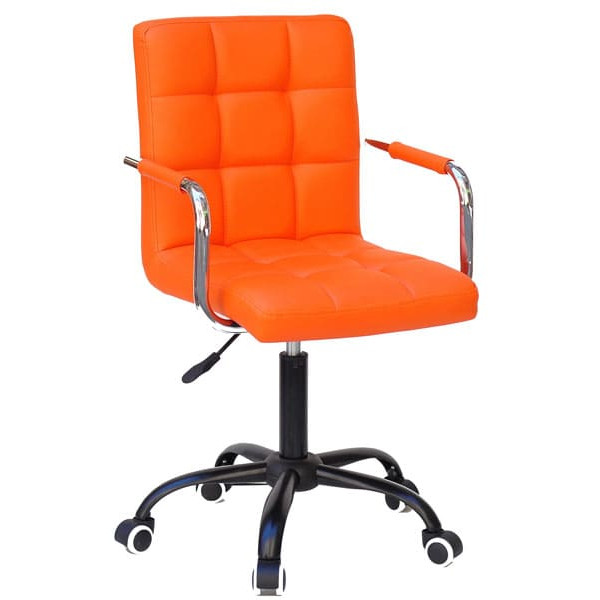 Стілець Onder Mebli Augusto-Arm BK-Office Оранж 1012 Екошкіра-0